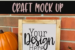 Square fall wood sign Craft mock up |High Res JPEG Product Image 2