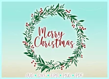 Merry Christmas Wreath Christmas Holiday SVG Dxf Eps Png PDF Product Image 3