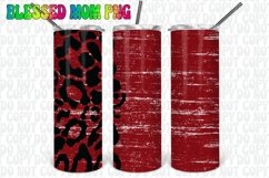 20oz Maroon Black Distressed Leopard Tumbler Wrap Product Image 1