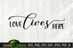 Valentines SVG Farmhouse Sign - Love Lives Here Quote Product Image 3