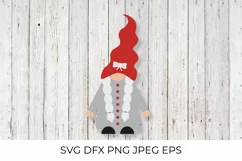 Cute girl gnome SVG. Christmas or Valentines Nordic gnomie. Product Image 1