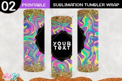 Colorful marble 20 oz Skinny Tumbler wrap sublimation Product Image 1