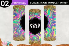 Colorful marble 20 oz Skinny Tumbler wrap sublimation Product Image 1
