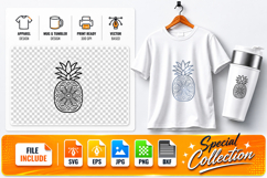 Pineapple Mandala SVG Cut File - Tropical Fruit Vector Product Image 1