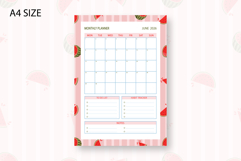 Watermelon Monthly Planner Template for June 2026 Product Image 1