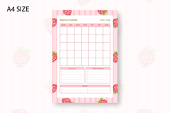 Strawberry Monthly Planner Template for June 2026 Product Image 1