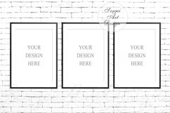 Black Frame Mockup A4, Set Of 3 Vertical Frames Mock Up Product Image 1