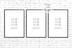 Black Frame Mockup A4, Set Of 3 Vertical Frames Mock Up Product Image 3