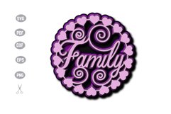 Family 3D Layered Template SVG Design Product Image 1