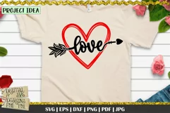 Love Heart Arrow | Doodle Heart SVG | Heart and Arrow SVG Product Image 3