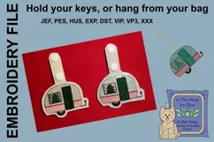 ITH Christmas Camper Key Fob - Embroidery Design Product Image 2