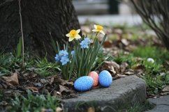 Floral Background, Easter Background, Spring Background PNG Product Image 1