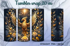 Gold phoenix Tumbler Sublimation, 20 oz Tumbler Wrap Product Image 2
