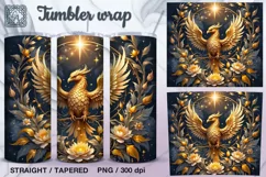 Gold phoenix Tumbler Sublimation, 20 oz Tumbler Wrap Product Image 1