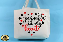 Valentines SVG Jesus in my Heart SVG Valentine Quote SVG Product Image 2