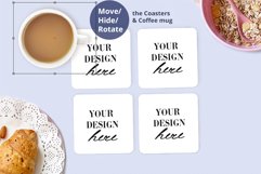 Set of 4 Coasters Mockup, Minimalist Coaster mockup PSD file Product Image 3