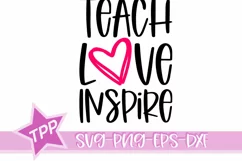 Teach Love Inspire svg, teacher svg, school svg Product Image 4