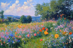 Painting Flowers Background Wallpaper Product Image 1