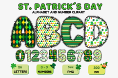 ST PATRICK Alphabet PNG Clipart, St Patrick letters doodle Product Image 1