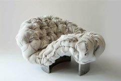 Modern designer puffy armchair on white background Product Image 1