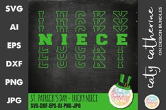 St Patrick's Day Stacked Mirrored Letters Lucky Niece SVG Product Image 1