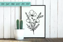 Floral bouquet SVG, Flower SVG, Wildflower SVG Sublimation Product Image 1