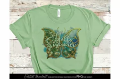 Hello Summer png butterfly png Butterfly sublimation, flower Product Image 2