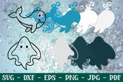 3D Underwater Creatures SVG, Sea Mandala, Turtle SVG, Whale Product Image 3