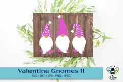 Valentine's Day Gnomes SVG with decorative hats Product Image 1