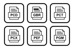 Set Of File Formats Icons Product Image 1