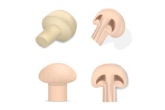 Champignon mockup set, realistic style Product Image 1