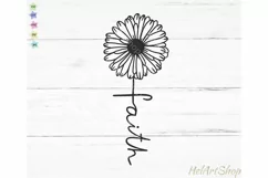 Faith Cross svg, Daisy svg, Christian svg Product Image 1