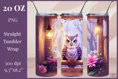 Tumbler Sublimation Design Magical Owl / Tumbler Wrap / PNG Product Image 1