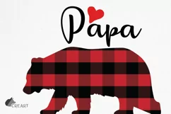 Bear family clipart. Plaid mama bear and family match shirt Product Image 10