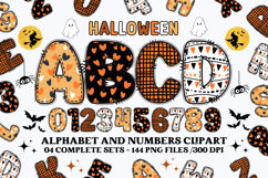 Halloween Alphabet png clipart, halloween letters doodle Product Image 1