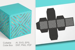 Square Ornaments 1 Cuttable Gift Box Repeating Holes SVG Product Image 2