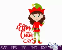 Elfin Cutie Kids Christmas Svg Design For Shirts Product Image 2