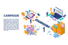 Campaign adword concept banner, isometric style Product Image 1