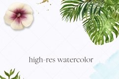 Watercolor Tropical leaf Greenery Leaves Floral Clipart Product Image 6