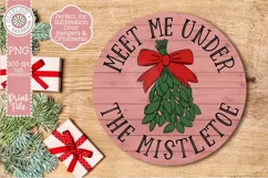 Meet Me Under The Mistletoe | Round Sublimation Door Hanger Product Image 1