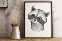Watercolor animals Raccoon graphics Woodland baby animals Product Image 6