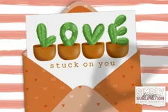 Stuck On You| Cactus Love Valentine Sublimation | Png Product Image 5