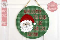Welcome To Our Ho Ho Ho Home| Round Sublimation Door Hanger Product Image 4