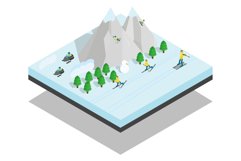 Mountain sport concept banner, isometric style Product Image 1
