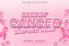 Breast cancer awareness month text, editable text effect Product Image 1