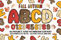 Fall Autumn Alphabet png clipart, fall autumn letters doodle Product Image 1