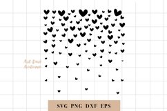 Falling hearts background clipart, Hearts svg and dxf design Product Image 1