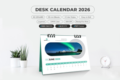 Editable 2026 desk calendar PDF inDesign template