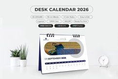Editable 2026 desk calendar PDF template
