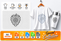Pumpkin Mandala SVG Design - Autumn Zentangle Vector Product Image 1